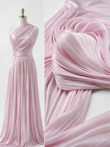 HHMC Shimmering Striped Crinkled Organza, Lightweight Soft Drape, White/Pink Available, 50cm/1/3/5 Yards, Suitable For Dress Outer Layer, Shawl, Wedding Decoration, Backdrop And Romantic Handmade Projects - Multicolor - View 1