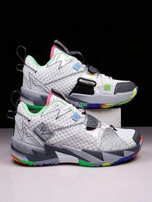 Men's Basketball Shoes, Breathable, Anti-Slip, Shock-Absorbing, Suitable For Basketball, Jogging, Daily Wear - White Cement - View 10