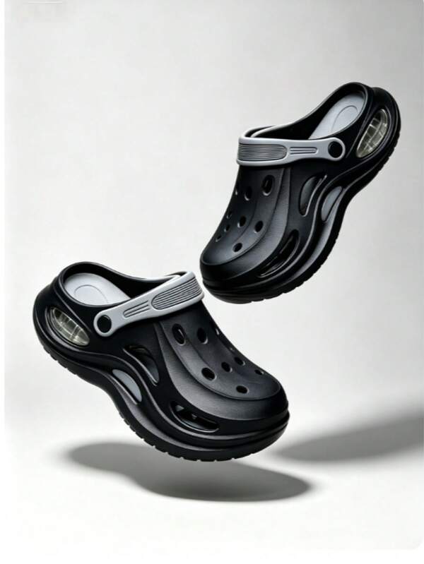 Men's Slides Sandals Clogs Slip-On All Season Black Beige Breathable Waterproof EVA Thick Sole Non-Slip Indoor Outdoor Beach Pool Garden US 6.5-10.5