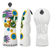 Fresh White Abstract Graffiti Wooden Putter Headcover - Premium Durable Protective Gear | Suitable For Young Artistic Golfers And Creative Style Seekers - Multicolor - View 8