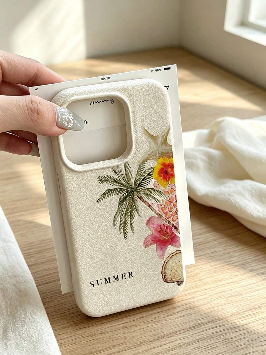 熱帶度假風夏季字母花卉沙灘圖案手機殼,奶油色邊框全相機保護防摔磨砂 TPU 度假手機殼,適用於 Apple 17/16/11/12/13/14/15/15Pro/15Plus/15ProMax/7Plus/8Plus/X/XsMax/Xr/11Pro/13Pro/14Pro/11ProMax/12ProMax/13ProMax/14ProMax/14Plus/7/8/16Pro/16Plus/16ProMax/17Pro/17e/17ProMax - 彩色 - 查看 1