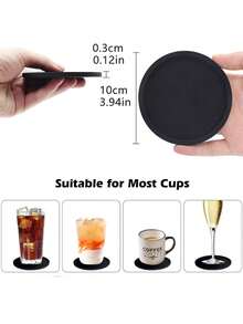 6/12 Pcs Coasters With Holder For Beer, Coffee, Silicone Coaster Set For Table Decor For Kitchen, Bar, Dining Room, Living Room, Housewarming Gifts - Multicolor - View 6