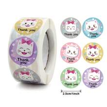 500 piezas/Rollo Pegatinas de Gatos de Animales de Dibujos Animados - Multicolor - Ver 8