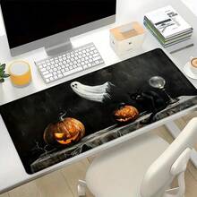 Large Non-Slip Gaming Desk Mat, Mouse Pad, Featuring Halloween Black Cat, Ghost And Pumpkin Design, Perfect For Computer And Keyboard; Durable Office Accessory And Great Gift Choice Room Decor Home Decor Halloween Decor - Mouse Pad / Desk Mat - View 5