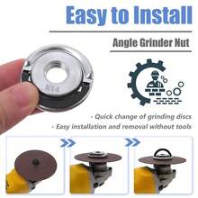 1pc Quick Release Nut, Angle Grinder Flange Nut M-14 Thread Angle Grinding Tool Flange Nut 45mm Alloy Steel Replacement Fast Locking Retaining Flange-Nut, Self Locking Quick Release Pressure Plate Fastener - Multicolor - View 6