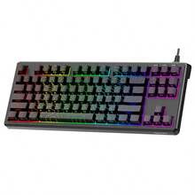RAIKU 80% Illuminated Keyboard Mouse Wired Mechanical Feel Gaming Keyboard With Contour Keycaps LED Backlit 87-Key Keyboard - View 3