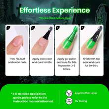 Beetles 15ML Glow In The Dark Gel Nail Polish, Green Flame Neon Glitter Soak Off UV LED Nail Colour For Halloween Flame & Spiderweb Nail Art - 15ML Green Flame Neon Glitter Gel Polish - View 7