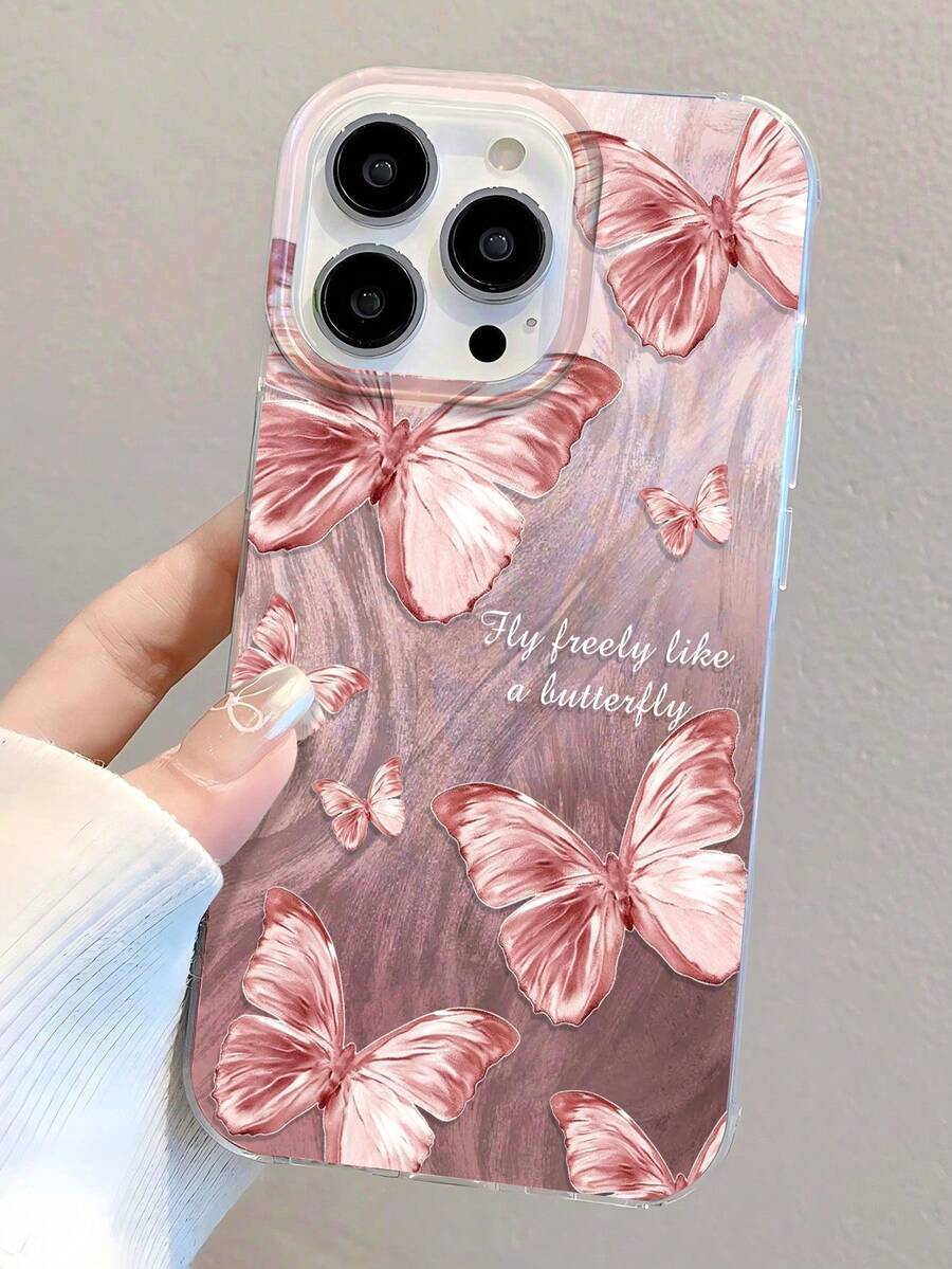 Funda de teléfono con pintura de mariposa y plumas plateadas resistente a caídas compatible con Ip 17 Ip 17 Pro Ip 17 Promax Iphone16/Iphone15 XR /7/8 Iphone15Promax/12PROMAX/13PROMAX/14PROMAX 13 14 11 12p14 Mujeres P11 Carcasa blanda P12 Resistente a caídas XS.XR /78P.78GES2 13/ Serie 15 S24 A03s,A03core,A04,A12,A13,A14,A21s,A22,A23,A24,A32,A33a34,A5 A51A52,A53,A54,A71,A72,A73,S20fe,S21,S25 A35 A56 Funda protectora de teléfono - Multicolor - Ver 1