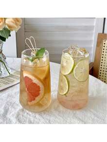 2*1 Glass Cups, Suitable For Coffee, Iced Tea And Summer Drinks. Perfect For Holiday Gifts, Summer Essentials And Back To School Drinks. These Clear Glass Cups Are Perfect For Enjoying Iced Coffee, Fruit Tea, Lemonade And Refreshing Beverages Throughout The Season. - Multicolor - View 5