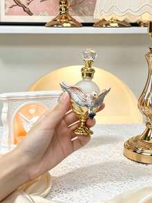 [Empty Bottle] 15ml Exquisite Vintage Hand-Painted Enamel Bottle, Bird Decor Cosmetic Container, With Glass Stopper Seal, Convenient For Travel/Personal Care, Perfume And Essential Oil Dispensing Bottle, Travel Bottle Set - View 1
