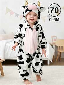 1pc Baby Cartoon Animal Pattern Long Sleeve Zipper Cute Comfortable Outfit, Unisex Baby Clothing, Suitable For Daily Wear And Holiday Gifts - Multicolor - View 31