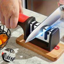 Section Quick Knife Sharpener, Multi-Function Handheld Non-Slip Knife Sharpener, Detachable And Washable, Portable Kitchen Tool (Knife Not Included) - Multicolor - View 3