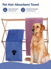 Pet Towel - Highly Absorbent And Quick Drying, Perfect For Bathing Cats And Dogs, Providing Your Furry Friends With A Gentle And Stylish Grooming Experience. - Multicolor - View 5