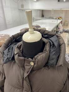 Women's Warm Longline Padded Coat With Hood And Pockets – Chocolate Brown - Chocolate Brown - View 3
