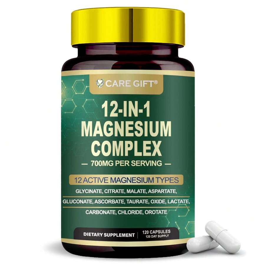 High Demand!Magnesium Complex 700mg 12 In 1 Magnesium Supplement  Multi-Source Magnesium W/ Glycinate Citrate Malate Oxide Taurate Aspartate Orotate Magnesium Relaxation, Muscle, Heart Support, 120 Capsules.Women Daily Nutrient Support - 75ml - View 1