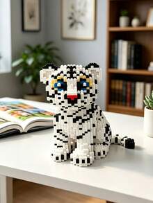 4000pcs Bengal Tiger Micro Building Blocks, 3D DIY Assembly Animal Statue Stress Relief Toy, Cute Mini Tiger Model, Desktop Home Decor Ornament, Birthday Holiday Gift For Adults And Teens, ABS Micro Building Blocks Collectible Craft Ornament - Multicolor - View 3