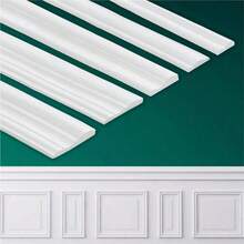TPE Flexible Self-Adhesive Frame Decorative Strip, Bendable Edge Trim, Waterproof And Wear-Resistant, Easy To Cut, No Drilling Required, Suitable For DIY Oil Painting Poster Photo Chinese Style Picture Frame, Multi-Color Soft Decorative Strip, Home Wall Art Decoration - White - View 3