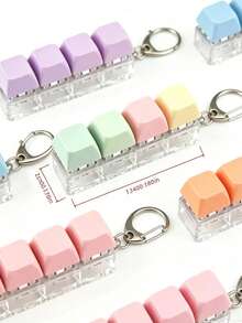 1pc 9-Key Cube Keyboard Shaped Keychain, Creative Keyboard Pendant, Bag Charm, Car Key Accessory, Fingertip Style Zipper Pendant, Daily Bag And Car Decoration Accessory - Multicolor - View 8