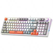 RAIKU Blue Switch Mechanical Keyboard, Wired Gaming Keyboard, Hot-Swappable Switches, High Performance, Detachable Cable, Backlit Mechanical Keyboard, 90% Layout, Volume Control Knob - View 9