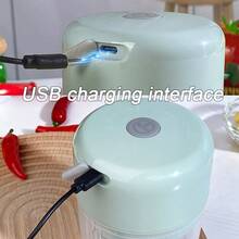 无绳电动蒜蓉切碎器兼迷你食物处理器，小巧便携设计，1600转/分钟高速电机，USB充电，可充电电池，蒜蓉切碎器 - 厨房切碎大蒜、生姜、洋葱、蔬菜的理想之选 - 彩色 - 查看 10