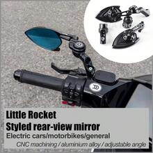 Rocket-Shaped Rearview Mirror, High-Definition Anti-Glare Universal Rearview Mirror, Motorcycle/Electric Scooter Rearview Mirror, With Mirror Mount, Adjustable Rearview Mirror, Aluminum Alloy Rearview Mirror, Suitable For Electric Motorcycles, Motorcycles, Rearview Mirror Replacement - A - View 12