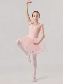 1/2pcs Cute Heart Print Sheer Mesh Ballet Tights, Daily Wear, Pantyhose, White/Black, Soft Dance Socks, Suitable For Toddler Girls, Back To School Season - Multicolor - View 9