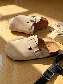 New Men's And Women's Shoes, Unisex Couple Shoes, Fashionable And Minimalist, Men's Sandals, Closed-Toe Slippers, Casual Shoes, Home Shoes, Flat Shoes, Beach Shoes, Men's Flip-Flops, Women's Thick-Soled Sandals, Slippers, Home Shoes, Women's Flip-Flops, Women's Wooden Clogs, All-Season Comfortable And Elegant Women's Shoes, Suitable For Indoor And Outdoor Daily Wear - Beige Style D - View 2