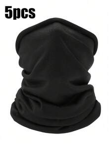 1 pieza Pañuelo de cuello ligero y transpirable de unicolor con protección solar, protección UV, adecuado para deportes al aire libre y ciclismo - Negro - Ver 11