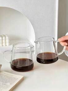 1pc Minimalist Cold Brew Coffee Pot, Pour-Over Sharing Pot, INS Style Heat-Resistant Glass Drip Coffee Brewer, Home Water Kettle - Transparent - View 3
