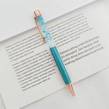 Bolígrafo flotante de flores secas personalizado, grabado personalizable, regalo de invitación para damas de honor, recuerdo de boda, regalo del Día del Maestro - Redondo - Ver 21