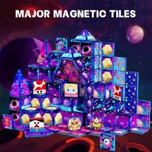 52/60 PCS Colorful Magnet Tiles STEM Educational Stacking Castle Construction Toy, Sensory Play Gift For Boys Girls Circus Cartoon Printed Magnetic Building Blocks Set For Kids Ages 3+ - Multicolor - View 6