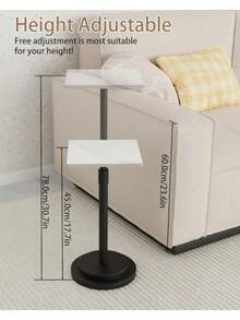Mesa auxiliar versátil con base de metal, altura ajustable, soporte clásico para plantas de metal, para sofá, mesita de noche, sala de estar y recámara, 1 paquete,,GBZ001SW-1 - Multicolor - Ver 4