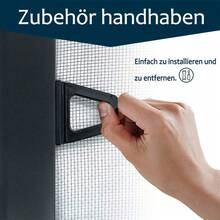 Aluminium Insektenschutzfenster Ohne Bohren Hochtransparent Fiberglas Fliegengitter UV-Beständig Anpassbar Fenster Mückenschutz für Haus Garten - Anthrazit - Übersicht 4