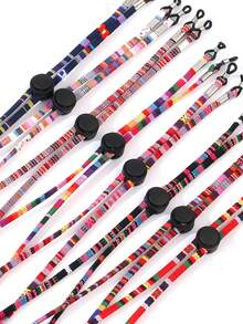 6 piezas Correa para gafas tejida a mano, longitud ajustable, correa para gafas de viaje para mujeres, correa anti-pérdida para gafas, correa para gafas de mujer, cordón para gafas - Multicolor - Ver 6