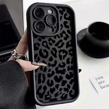 Black Leopard Print Pattern Silicone Phone Case For IPhone 17 11 12 13 14 15 16 Pro Max 16E Plus 16 Shockproof Cover H52C - 6 - View 5
