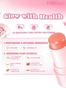 PINKFLASH Stik Perona Pipi Dewy 3,5g, Tekstur Lembut dan Meleleh, Tahan Lama, Mengandung 8 Bahan, Pigmen Tinggi, Formula Halus dan Mudah Dibaurkan, Tahan Lama dan Anti Luntur, Serbaguna - # PP02 BERRY HATI - View 4