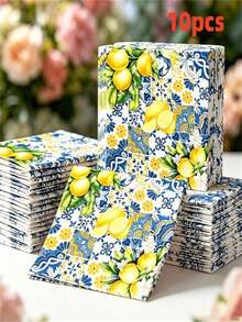 20pcs/40pcs/60pcs/80pcs/Lemon Party Napkins, Disposable Paper Napkins, Yellow Birthday Party Decoration Napkins, Suitable For Daily, Holiday, Summer Party, Wedding Table Decor And Scrapbooking - Multicolor - View 8