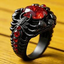 Unique Fashion Creative Scorpion Design Ring - Copper Inlaid With Large Red Zirconia, Suitable For Both Men And Women, Punk Ring - Multicolor - View 2