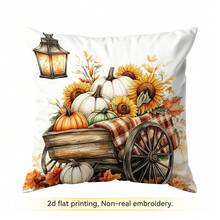 4pcs/1pc Autumn Farm Harvest Theme Pillow Covers, Single-Sided Printed Pillow Covers, Suitable For Living Room Bedroom Home Decor, All-Season Pillow Covers - Multicolor - View 11