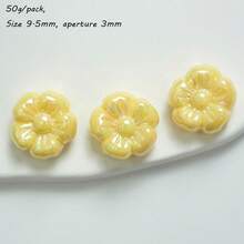 20pcs Colorful AB Solid Color Small Flower DIY Transparent Straight Hole Phone Chain Bead Material Phone Case Patch Accessories - Multicolor - View 17