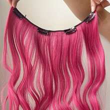 20 Inch Long Wavy Clip-In Hair Extensions, 4-Clip Design For Women, Rainbow Color, Multiple Colors Available, Suitable For Halloween, Christmas, Music Festivals And Other Holiday Occasions, Easy To Use - Multicolor - View 3