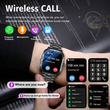 Smart Watch, Wireless Calling/Dialing, Multiple Sports Modes, Incoming Call Reminder & Reject, SMS Reminder, Message Reminder View, Customizable Wallpaper, Compatible With IPhone/Android - Multicolor - View 2