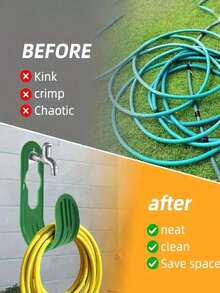 1pc Black Garden Hose Hook, Wall-Mounted Hose Storage Rack, Suitable For Backyard Lawn Hose Storage (Plastic) (Color And Style Randomly Selected) - Multiple Styles - View 6