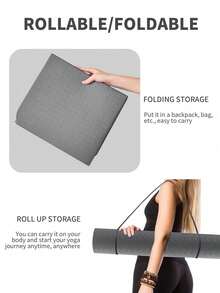 Portable Foldable Yoga Mat, Non-Slip Fitness Exercise Mat, Thickened Shock-Absorbing Sound-Insulating Training Mat, Easy To Clean Waterproof Sweat-Resistant Stain-Resistant, Home Pilates Mat, Stretching Mat, Travel Storage Yoga Mat, Lightweight Foldable Portable, Suitable For Yoga, Gym, Gymnastics, Jump Rope, Home Workout Training, Unisex - Multicolor - View 2