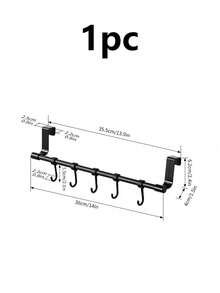 1pc Single Bar Towel Rack With Hook, No-Drill Cabinet Door Mount Storage Rack, ABS Material Kitchen Towel Rack, Space-Saving Hanging Storage, Suitable For Kitchen, Bathroom, Dorm, Cabinet Storage, Home Storage Essential, New Year Gift - Multicolor - View 17