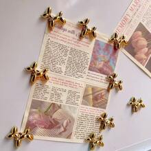 5/10/15pcs Cute Gold Balloon Dog Fridge Magnets, Mini Refrigerator Magnets, Fun Fridge Accessories Kitchen Decor - Gold - View 6