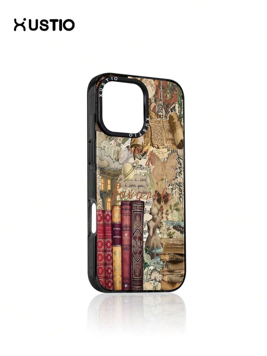 1pc Book Collage Girl Butterfly Planet Cloud Pattern Transparent Anti-Drop TPU Phone Case, Camera Bump Protection Cover, Suitable As Holiday Gift For Partner And Friends, Compatible With Apple XS/XS Max/XR/11/12/13/14/15/16 Pro/Pro Max/14/15 Plus/17/16 Pro Max - Multicolor - View 1
