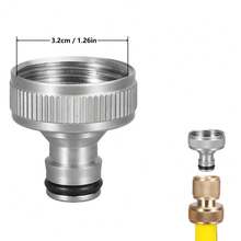 1 buah Adaptor Keran Sambungan Cepat Multi-Ukuran, Paduan Seng Berlapis Elektro, Dengan Pita Perekat, Cocok untuk Selang 1/2" 3/4" 1", Konektor Cepat Anti Bocor, Id - A - View 6