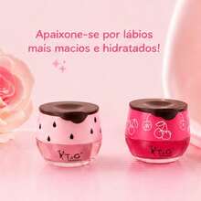 Pacote com 2 bálsamo labial de abelha, pote de mel, máscara labial de morango e própolis, máscara hidratante para prevenção de lábios, esfoliante labial seco e rachado - Frutado - Visão 5