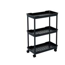 Organizador de almacenamiento, estantería de almacenamiento multifuncional con ruedas, cesta de almacenamiento de plástico con ratán tejido y asa superior, adecuado para oficina, cocina, baño, dormitorio, estantería de almacenamiento con ruedas y estantería de almacenamiento vertical, estantería de almacenamiento de pie - Multicolor - Ver 11